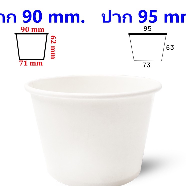 cup2home | [ยกลัง1000ใบ] IC260 ปาก95 ถ้วยไอศกรีมกระดาษ ไอติม ขาว
