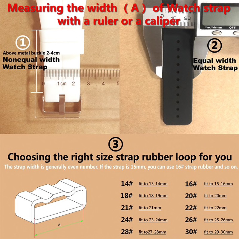 เข็มขัด ห่วง รัดสายนาฬิกา18 20 22mm สลักลอคสายกว้าง 3mm Watch band loop replacement