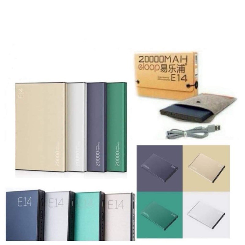 Power Bank ELOOP E14 แบตสำรอง 20000 mAh แท้ 100% พร้อมซองใส่ รับประกัน 1 ปี