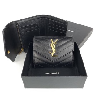 🖤YSL monogram compact tri-fold ช้อปพารากอน มีใบเสร็จตัวจริง อปก ครบค่า🖤