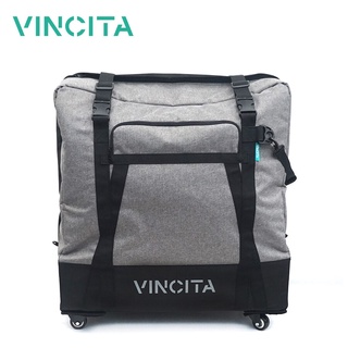 กระเป๋าจักรยานพับบรอมตัน ขึ้นเครื่องบิน มีล้อ 4 ล้อ Vincita B132HX TRANSPOR