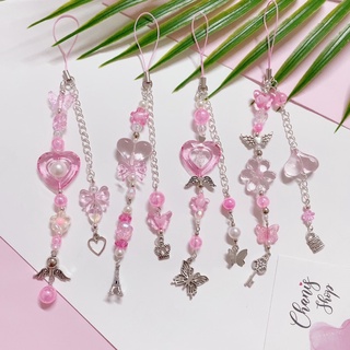 สายห้อยโทรศัพท์ Pink Silver | Chanis store