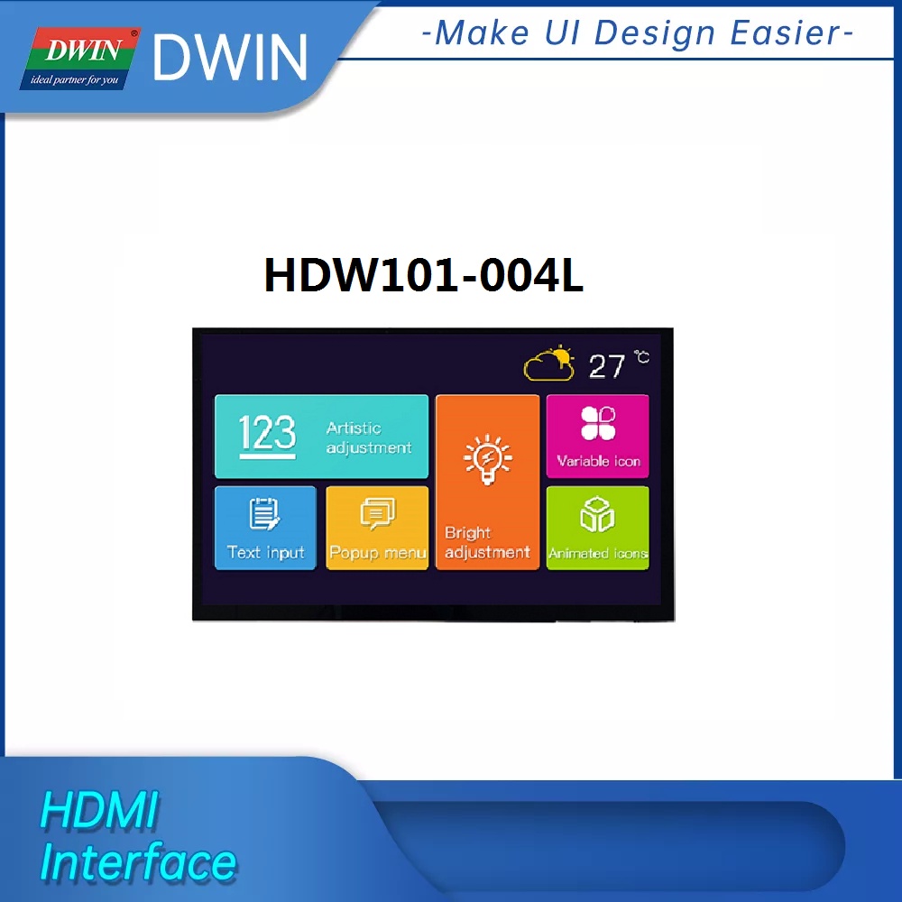 Dwin 10.1 Inch 1280*800 HMI IPS TFT LCD Connect USB Capacitive Touch Panel Display Module For Raspbe
