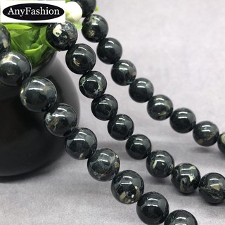 Black gold bei loose beads ลูกปัดหินเทอร์ควอยส์สีดำสีดำ 4-12 มม. กลมหินธรรมชาติหลวม