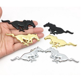 ราคาต่อ 2 ชิ้น ขนาด : 8 x 2 cm โลโก้เพจรูปม้า ซ้าย - ขวา ฟอร์ด metal Running Horse Emblem Badge For Ford Mustang Shelby