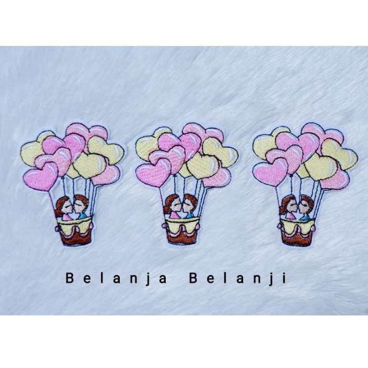 Patch Air Balloon Air Balloon 7x6cm Iron On Emble เย็บปักถักร้อยเสื้อผ้า Application