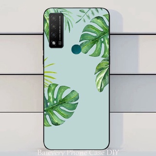 เคสโทรศัพท์มือถือ ยางซิลิโคน TPU ลายใบไม้ สีเขียว สีดํา สําหรับ TCL 20 R 5G TCL 20R 5G