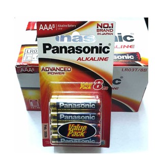 ถ่าน Panasonic Alkaline AAA แพค 8 ก้อน จำนวน 6 แพค ของใหม่