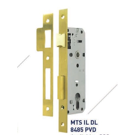 MORTISE LOCK DEKKSON MTS IL DL8485 PVD Swing Tongue Body 4 Cm Gold