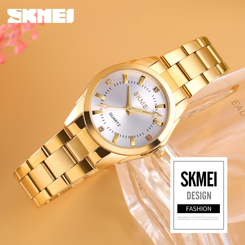 SKMEI ของแท้ นาฬิกาข้อมือควอตซ์ แบบลําลอง กันน้ำ สําหรับผู้หญิง