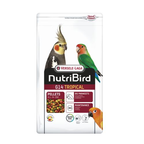 NutriBird G14 เม็ดสี สำหรับนก คอนนัวร์ ค็อกคาเท็ล ริงเน็ค แพ็คเก็จ 3 K.G