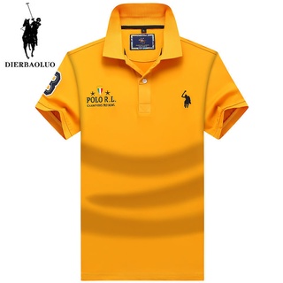 เสื้อโปโลแขนสั้น คอปก ปักลาย พลัสไซซ์ สําหรับผู้ชาย