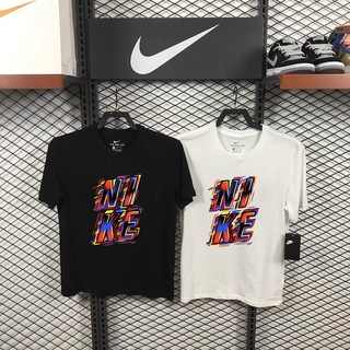 ผ้าฝ้ายคุณภาพสูง Nike บุคลิกภาพที่เรียบง่ายผู้ชายเสื้อยืดพิมพ์แขนสั้น NIKE 4gY