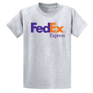 เสื้อยืดฤดูร้อน ผ้าฝ้าย 100%เสื้อยืด คอกลม แฟชั่น ลาย fedex express  ไซส์ 32-48 รอบอกนิ้วS-3XL