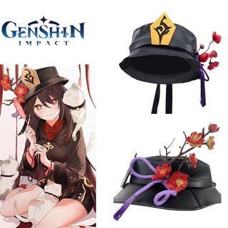 Genshin Impact HuTao Hat Cosplay Bowknot Top Hat Gift Girls Costume Accessory