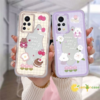 เคสใส Infinix Smart 6 5 4 4C 5 Pro Infinix Hot 10 11 Play 10 10t 10s NFC 10i 9 Pro 10 Lite 11 Plus Hot 9 Play 11 11S NFC Tencno Spark 5 PRO กันกระแทก ลายหมี กระต่าย สําหรับ เคสแบบนิ่ม