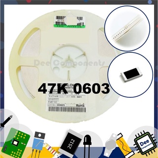 47K Ohm 0603 ±1% 100 mW ±100ppm/℃ 0603WAF4702T5E ROYAL OHM  1-A2-36 (ขายยกแพ็ค 1 แพ็ค มี 100 ชิ้น)