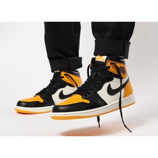 🖤💛 Nike Air Jordan 1 High OG Taxi 💛🖤 รองเท้าผ้าใบไนกี้แอร์จอร์แดน 1 ไฮท์โอจี แท็กซี่