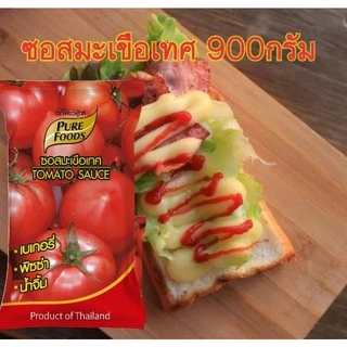 ส่งด่วน! ซอสมะเขือเทศ 900g ตราเพียวฟู้ดส์ ซอสมะเขือเทศ กลมกล่อม น้ำจิ้ม มะเขือเทศเข้มข้น