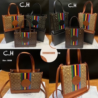 MS COACH tote /ch 25cm 30cm กระเป๋าแบรนด์เนม กระเป๋าปั้มแบรนด์👛