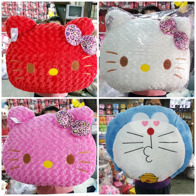 💖👉ขายดี 💖👉หมอนKitty หน้าคิตตี้💕 ใบใหญ่25นิ้ว (โบว์ดอกไม้)✅️ผ้าขนกุหลาบนุ่มมาก 💕