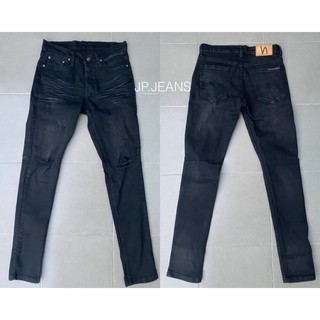 Jp.studio NDENIM Skinny for mens กางเกงยีนส์สกินนี่ชายสีดำฟอกขาดเข่า Size 28-42 รับชำระปลายทาง