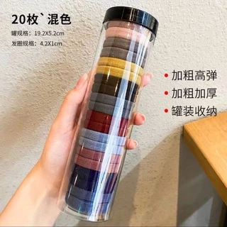20 ชิ้นยางรัดผมชุดที่มีสีสันเชือกผมสําหรับสาวผมหางม้าผูกทนทาน ยางรัดผม