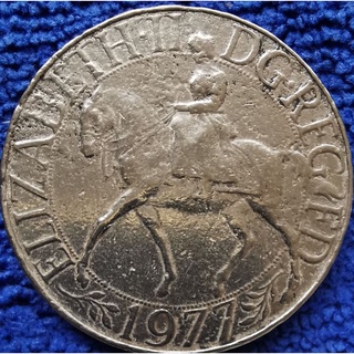 เหรียญ​อังกฤษ​ UK, 25 Pence, (25 ปีขึ้นครองราช​ย์ Elizabeth)​,#​1692T, ใช้แล้ว,  L058