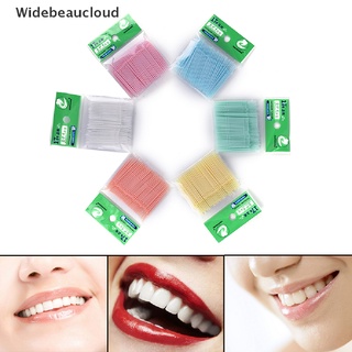 Widebeaucloud ไม้จิ้มฟันพลาสติก 2 ทาง 100 ชิ้น