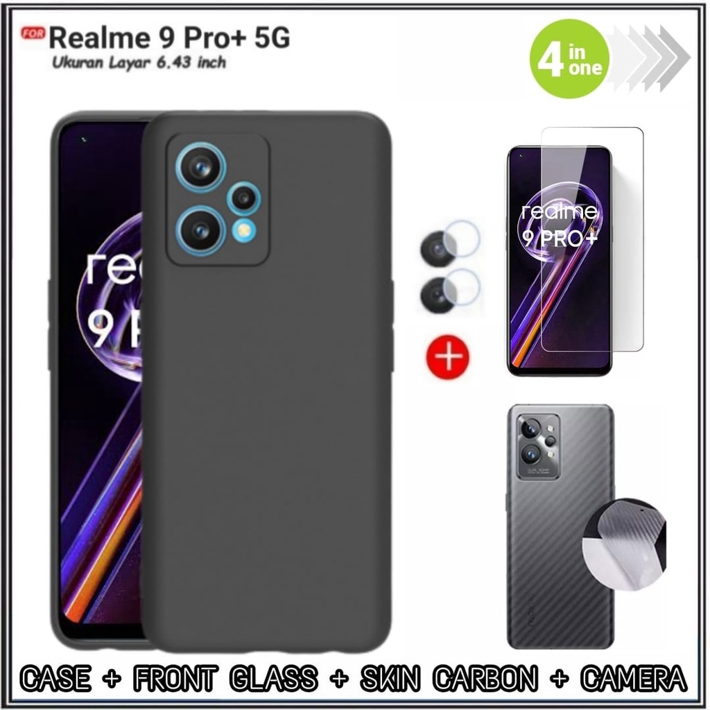 Riyanali_Shop PACKAGE 4IN1 Case Realme 9 Pro Plus 5G C12, C15, C25, C25S, C21Y, C25Y, Narzo 50i, 50A