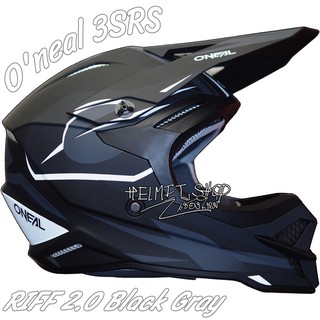 Oneal 3SRS Helmet RIFF 2.0 Black Gray นวมถอดซักได้ มาตรฐาน DOT สายรัด DD-Ring