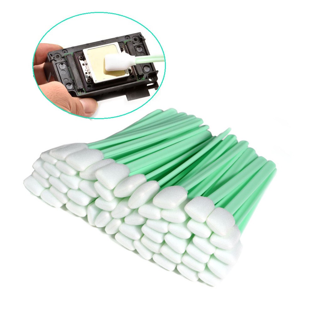 50PCS Printhead ทําความสะอาด Swab Inkjet Printer เลนส์กล้องเช็ดบาร์ฟองน้ําโฟม Tipped ทําความสะอาดทําความสะอาด Swab Stick