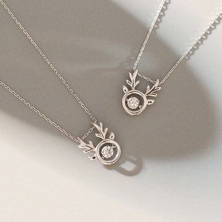 MeeningBrand❀สร้อยคอเงิน DEER WITH LITTLE DIAMOND [02-0006]