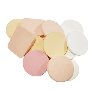 Powder Puffพัฟแต่งหน้า คละสี คละไซส์ MCZแพ็ค 100ชิ้น สินค้าไม่ผ่าน QC ผลิตจากโรงงาน สินค้ามือ1