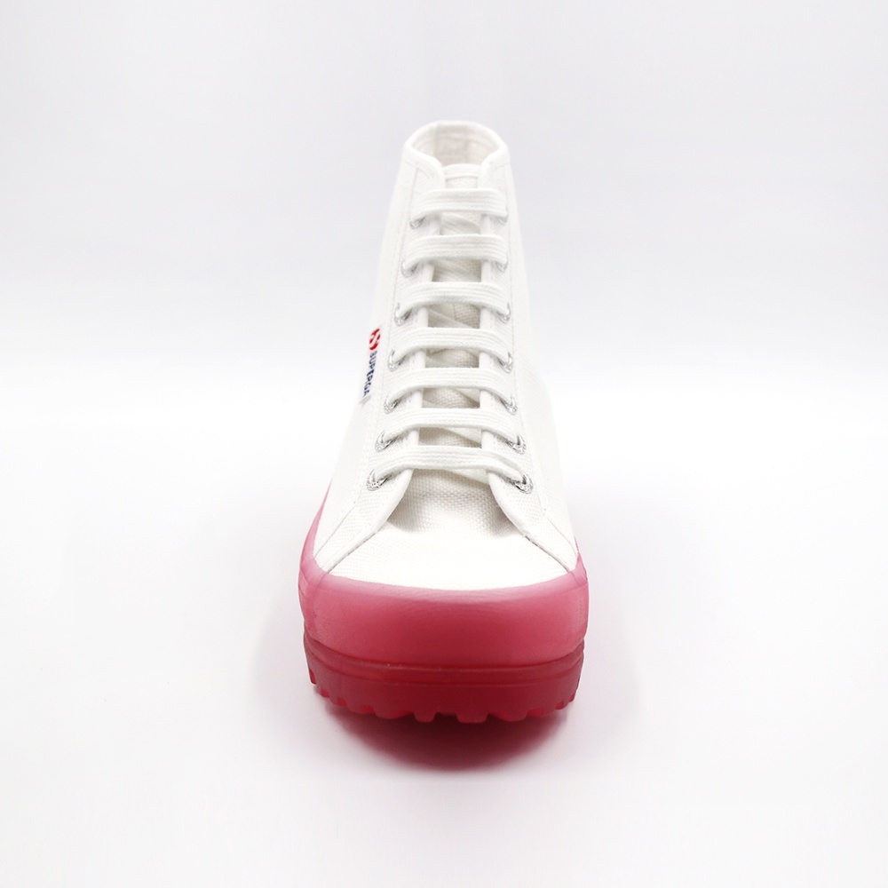 SUPERGA 2750 JELLYGUM LETTERING COTU, Sneaker, Unisex - Adulto, Bianco (White/Pink Pale Lila A0D), 36 EU