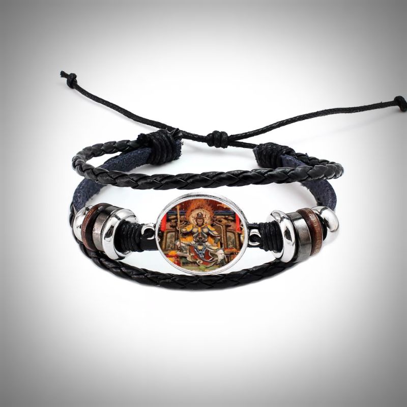 กำไลมงคลนำโชครูปอากงฉีเทียนต้าเซิ่งwukongซุนหงอคงแนวเท่ห์ๆศิลปะแต่อนุภาพมากใส่ว่านพุทธะคุณ108+ผงเหล็