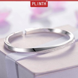 PLINTH สร้อยข้อมือเงินแท้ 925 เปิดขัดเรียบแฟชั่นญี่ปุ่นและเกาหลีขัดปรับบิดทานาบาตะ211