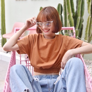 𝟵.𝟵 𝙎𝙐𝙋𝙀𝙍 𝙎𝘼𝙇𝙀 พร้อมส่ง 10 สี ZV0056 Chic crop เสื้อครอปมินิมอล จั๊มเอว ผ้าฝ้ายลินิน