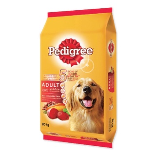 เพดดิกรี อาหารสุนัขโต รสเนื้อวัวและผัก 20 กก.  อาหารสุนัข Pedigree Dog Food Adult Beef &amp; Vegetable 20 kg