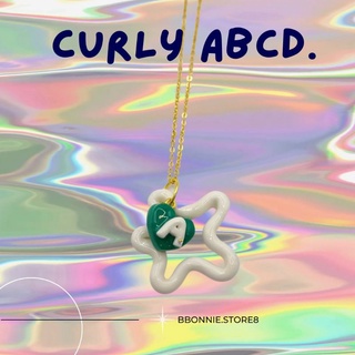 Curly ABCD สร้อย ทอง18k พร้อม จี้ดินปั้น เปลี่ยนตัวอักษรได้ น่ารักมากก