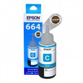 #หมึกเติม EPSON INK T664 สีฟ้า (Cyan)​ 
ของแท้ (ขนาด 70ML ) บรรจุกล่อง