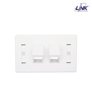 LINK ANGLE FACE PLATE 2 PORT with Label หน้ากาก Angle 45 องศา พร้อมป้ายกำกับ US-2342A