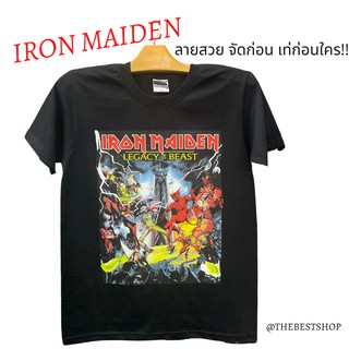 คอตต้อนคอกลมเสื้อวง IRON MAIDEN!! เสื้อวงร็อค วงดนตรี เสื้อลายไอร่อน สินค้าพร้อมส่งครบไซส์S-5XL