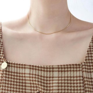 XUYU simple snake bone chain thin necklace without pendant chain naked chain Temperament Clavicle Korea Fashion Necklace