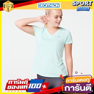 เสื้อยืดใส่วิ่งสำหรับผู้หญิงรุ่น Run Dry (สีเขียวอ่อน) Womens Running T-shirt - Run Dry - Light Green