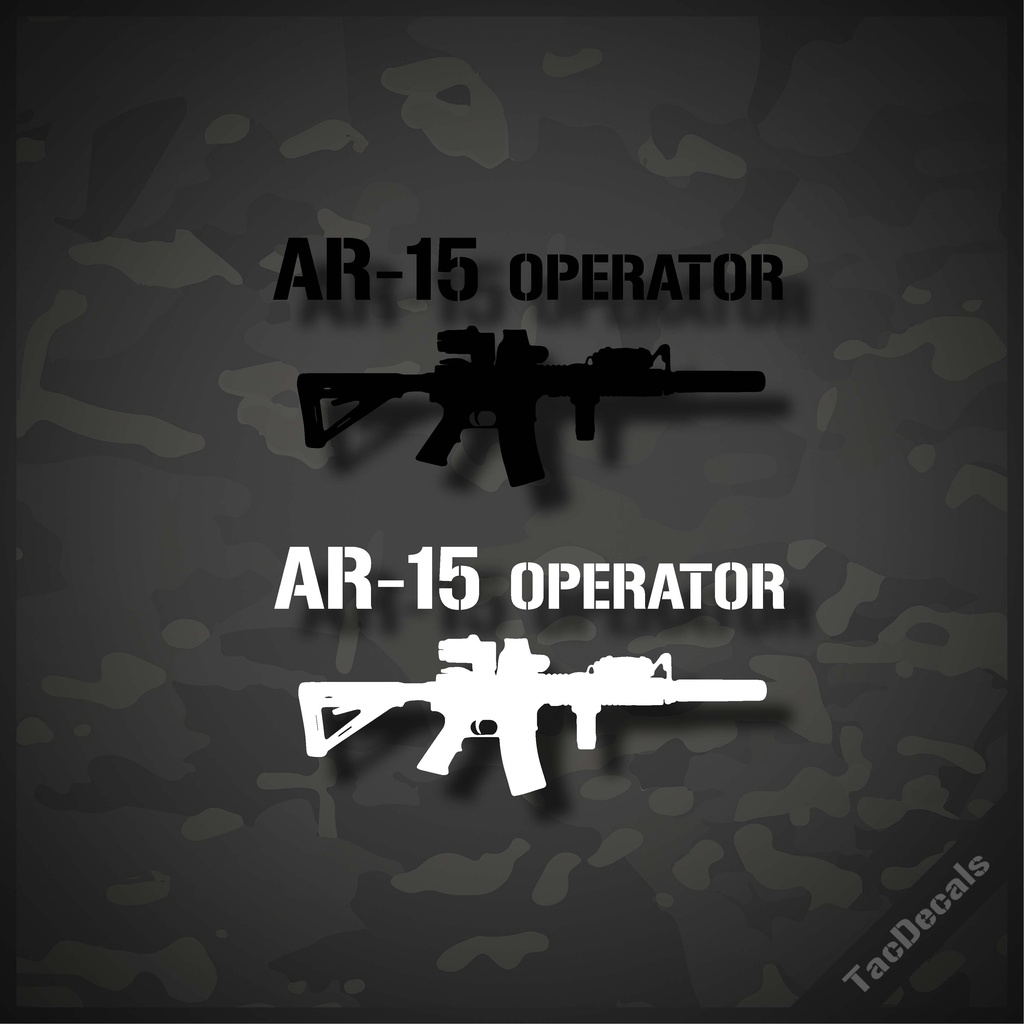 สติกเกอร์รูปปืน AR15/M4 สติกเกอร์ติดรถยนต์ งานไดคัท สะท้อนแสง3M+ไม่สะท้อนแสง แบบ2