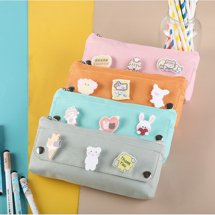 💥กระเป๋าใส่ดินสอ💥กล่องดินสอเด็ก กล่องดินสอปั๊มนูน3มิติ ลาย Unicorn, Mermaid สวยหรูดูแพง(งานเทียบ Smi