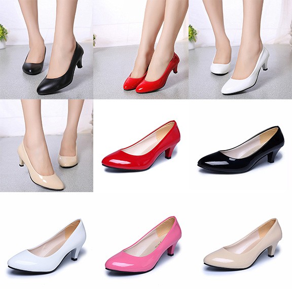 SILIFE Ladies Work Low Mid OL Platforms 5.5CM Leather Shoes