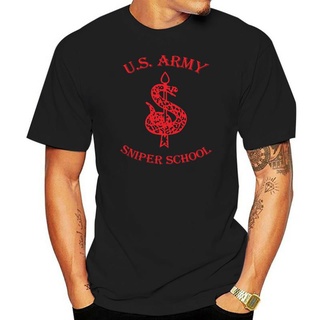 เสื้อยืดผ้าฝ้าย ใหม่ US Army Special Force Sniper School Fort Benning Traning Camp เสื้อยืดลําลอง แขนสั้น พิมพ์ลาย