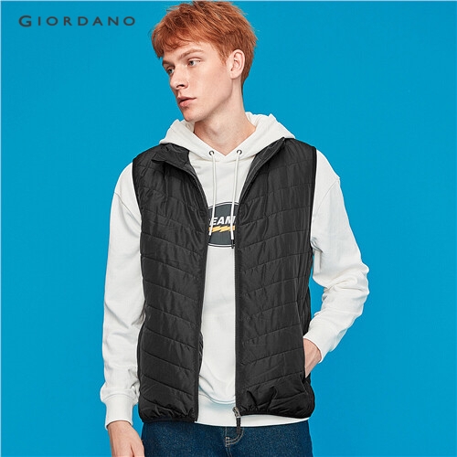 GIORDANO MEN Stand collar sleeveless quilted vest 01079724